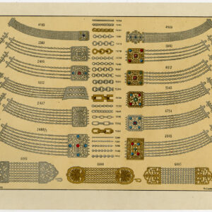 Antieke prent-GOUD-ZILVEREN-edelstenen-SIERADEN-PLAATJE 10-Anoniem-c. 1890