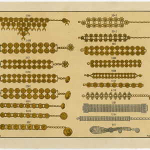 Antieke prent-GOUD-ZILVEREN-SIERADEN-PLAAT 8-Anoniem-c. 1890