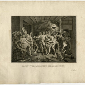 Antieke prent-ADAMITES-ADAMIANS-NAKED-CHRISTIAN SECT-PROOF-Picart-c. 1780