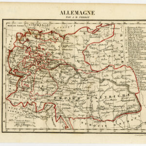 Antieke prent-DUITSLAND-PRUSLAND-OOSTENRIJK-GEKLEURD-Perrot-Tardieu-c. 1800