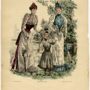 Antieke Print-MODE-KOSTUUM-JURK-VROUW-PL 2778-Lefevre-c. 1860
