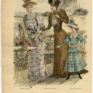 Antieke Print-MODE-KOSTUUM-JURK-VROUW-PL 2796-Lefevre-c. 1860