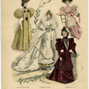 Antieke Print-MODE-KOSTUUM-JURK-VROUW-PL 2982-Lefevre-c. 1860