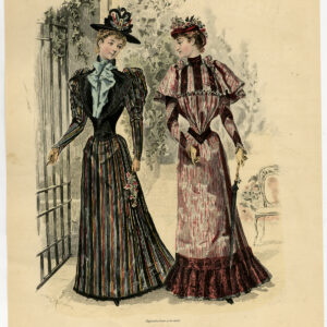 Antieke Print-MODE-KOSTUUM-JURK-VROUW-PL 2539-Lefevre-c. 1860