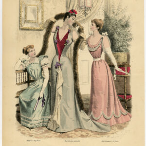 Antieke print-MODE-KOSTUUM-JURK-VROUW-PL. 2762-Lefevre-c. 1860