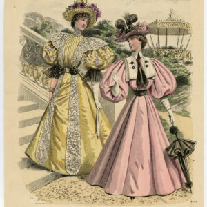 Antieke print-MODE-KOSTUUM-JURK-VROUW-PL. 3159-Lefèvre-c. 1860