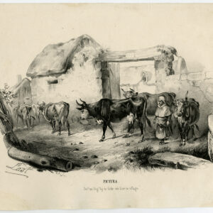 Antieke prent-KOE-VEE-BOERDERIJ-Laatste-c. 1840