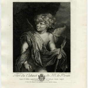Antieke prent-CUPID-VLEUGELS-PIJLEN-Van Dyck-Le Brun-Le Villain-1792
