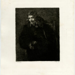 Antieke prent-PORTRET-MAN-SCHILDERIJ-KOSTUUM-Rembrandt-Unger-c. 1900