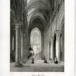 Antieke prent-NOTRE DAME-KERK-DIJON-FRANCE-Chapuy-Bachelier-c. 1860