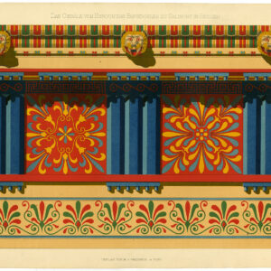 Antieke prent-ORNAMENTEN-HEROON-EMPEDOCLES-SICILIË-SELINUNTE-Andel-Waldheim-1878