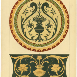 Antieke prent-ORNAMENTEN-SIENA-ST. CATHERINE-KERK-ITALIË-P47-Andel-Waldheim-1878