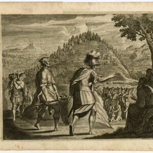 Antieke prent-ROMEINSE SOLDAAT-VOEDSEL-HONGERIGE MENIGTE-Wolfgang-1676