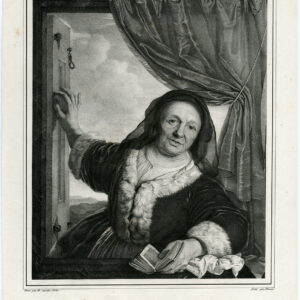 Antieke prent-PORTRET-OUDE DAME-Van der helst-Frank-c. 1840