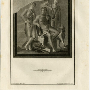 Antieke prent-ARCHEOLOGIE-ITALIË-HERCULANEUM-FRESCO-P.77-Vanni-Cepparoli-1757