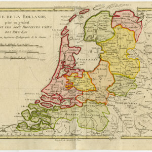Antieke Prent-NEDERLAND-HOLLAND-BELGIË-KLEURIG-Bonne-1780