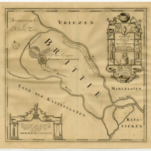 Antieke prent-NEDERLAND-BRITTENBURG-KATWIJK-RIJN-Anoniem-c. 1725