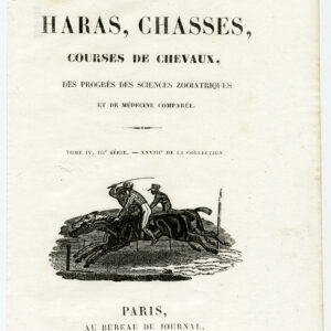 Antieke prent-TITELPAGINA-PAARDRENNEN-JOCKEY-Journal des Haras-1841