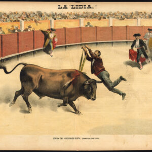 Antieke prent-STIERVECHTEN-TAUROMACHIA-ARENA-MADRID-TORERO-Pl. 35-La Lidia-1888