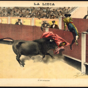 Antieke prent-STIERVECHTEN-TAUROMACHIA-ARENA-SPANJE-TORERO-Pl. 8-La Lidia-1892