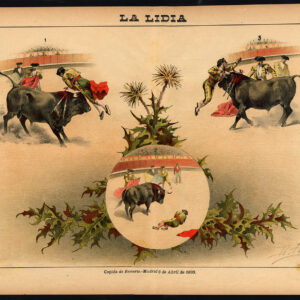 Antieke prent-STIERVECHTEN-TAUROMACHIA-ARENA-MADRID-TORERO-Pl. 4-La Lidia-1893