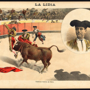 Antieke prent-STIERVECHTEN-TAUROMACHIA-FABRILO-JATIVA-TORERO-Pl 20-La Lidia-1893