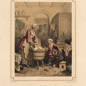 Antieke prent-LES BULLES DE SAVON-BELLENBLAZEN-KINDEREN-SPELEN-Valerio-1850