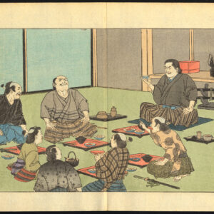 Antieke prent-JAPAN-THEE CEREMONIE-TRADITIONEEL KOSTUUM-Pl. 3-Dening-1888