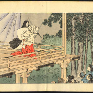 Antieke prent-JAPAN-THEATER-KATANA-TRADITIONEEL KOSTUUM-Pl. 4-Dening-1888