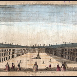 Antieke optische print-PLACE D'ALLIANCE-NANCY-FRANCE-STANISLAS-Mondhard-1770
