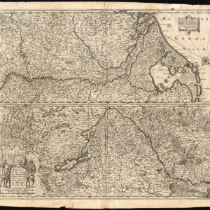 Antieke Kaart Nederland Holland Duitsland Rijn Zwitserland Hondius 1630