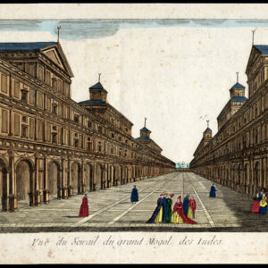 Antieke optische print-PALACE-GRAND MOGUL-INDIA-Chereau-1770