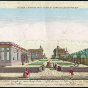 Antieke optische print-KONINKLIJK PALEIS-POTSDAM-DUITSLAND-Johann Anton Riedel-1770