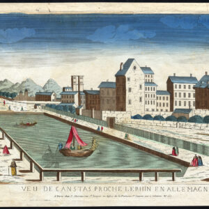 Antieke optische print-SLECHTE CANSTA-DUITSLAND-RIJN-CANSTAS-Chereau-1770