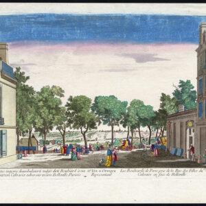 Antieke optische print-PARIJS-BELLEVILLE-RUE DES FILLES DU CALVAIRE-Daumont-1770