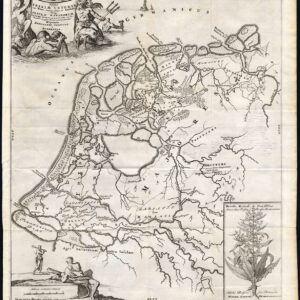 Antieke Kaart Nederland Holland Friesland Neptune Rumex Halma Schotanus 1718