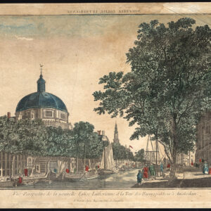 Antieke Optische Print-AMSTERDAM-HARINGPAKKERSTOREN-LUTHERSE KERK-Basset-1770