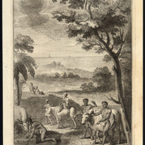 Antieke prent-HOTTENTOTS-KHOIKHOI-OSSEN-ZUID-AFRIKA-Kolbe-Elgersma-1727