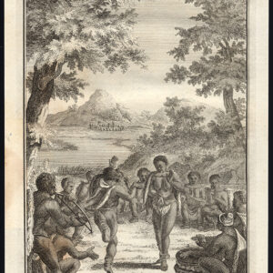 Antieke prent-HOTTENTOTS-KHOIKHOI-MUZIEKINSTRUMENT-AFRIKA-Kolbe-Zeeman-1727