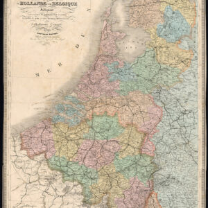 Antieke Kaart Nederland Holland België Luxemburg Andriveau Goujon 1873