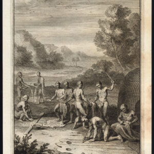 Antieke prent-HOTTENTOTS-KHOIKHOI-DIERENHUIDS-ZUID-AFRIKA-Kolbe-Elgersma-1727