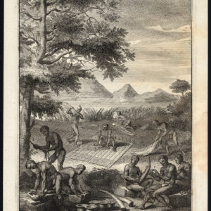 Antieke prent-HOTTENTOTS-KHOIKHOI-IVOOR-TUSK-ZUID-AFRIKA-Kolbe-Elgersma-1727