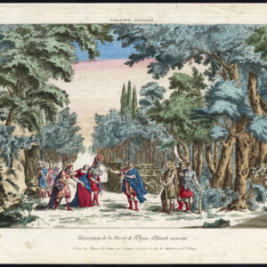 Antieke optische print-OPERA-HERCULES DYING-HERCULE MOURANT-FOREST-Huquier-1770