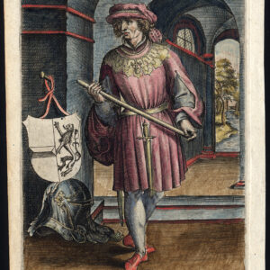 Antieke prent-GRIMOALD II DE JONGERE-PEPIN-OUDER-DUKE-BRABANT-Barlandus-1603