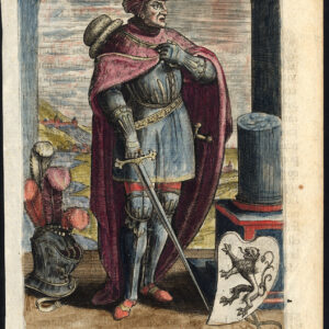 Antieke prent-HENRICUS III-HENRY-ARMOUR-DUKE-BRABANT-Barlandus-1603