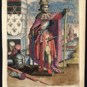 Antieke prent-PIPINUS III-DUKE BRABANT-PEPIN DE JONGERE-FRANKS-Barlandus-1603