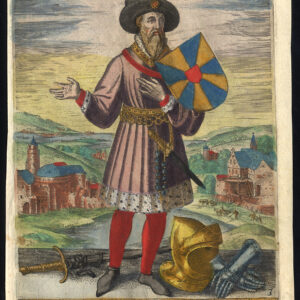 Antieke prent-ARNULF VAN VLAANDEREN-DE GROTE-GRAAF-ARMOUR-Richer-1615