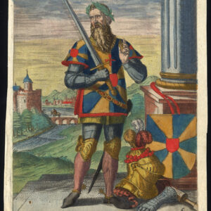 Antieke prent-BALDWIN IV-THE BEARDED-COUNT-FLANDERS-ARMOUR-Richer-1615