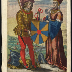 Antieke prent-BALDWIN VI-GRAAF-VLAANDEREN-RICHILDE-MONS-HENEGOUWEN-Richer-1615