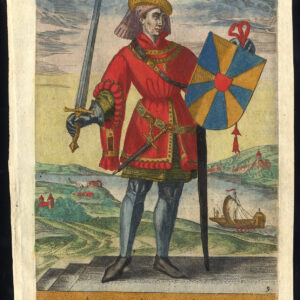 Antieke prent-ARNULF III-DE ONGELUKKIGE-GRAAF VAN VLAANDEREN-Richer-1615